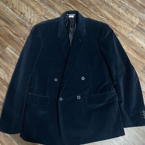 Adam Kimmel Double Breasted Corduroy Suit Jacket Blazer Navy Blue M L 40R 50IT